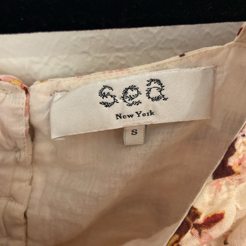 Sea New York Esme Floral pleated Puff Sleeve Open Back Mini Dress - Picture 6 of 7